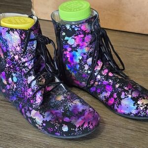 SPELLBOUND SOLES NYX BOOTS Women's Size UK 41 US 10 Iridescent Splatter